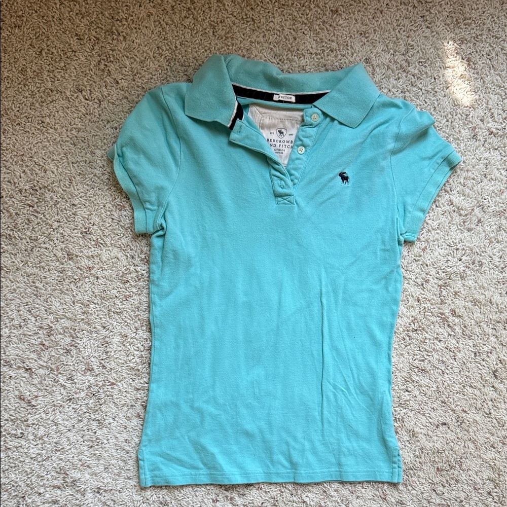 Circa 2005 Abercrombie and Fitch Aqua Polo Shirt